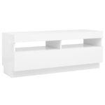 vidaXL Meuble TV avec lumières LED Blanc 100x35x40 cm