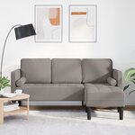 Canapé d'angle 3 places vidaXL taupe 160 cm en tissu