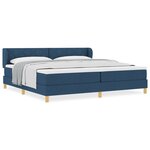 Lit à ressorts vidaXL avec matelas bleu 200x200 cm en tissu