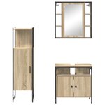vidaXL Ensemble de meubles de salle de bain 3 pièces en chêne clair en bois reconstitué