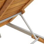 vidaXL Chaise Longue Grise 200x55x35 cm Bois de Teck Massif