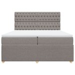 vidaXL Sommier à lattes de lit avec matelas Taupe 200x200 cm Tissu
