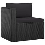vidaXL Salon de jardin 9 Pièces avec coussins Résine tressée Noir
