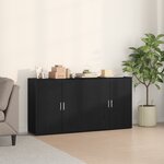 vidaXL Sideboards 2 Pièces Noir Chêne 79x38x80 cm Bois d'ingénierie