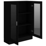 vidaXL Armoire à vitrine Noir 82 5x30 5x115 cm Bois d'ingénierie