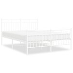 vidaXL Cadre de lit métal sans matelas et pied de lit blanc 140x200 cm