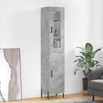 vidaXL Buffet haut Gris béton 34 5x34x180 cm Bois d'ingénierie