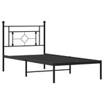 vidaXL Cadre de lit métal avec tête de lit noir 100x190 cm