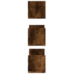 vidaXL Étagères murales 3 Pièces chêne fumé 58x18x18 cm bois d'ingénierie