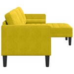 vidaXL Canapé en L Jaune 173x131x67 cm Velours