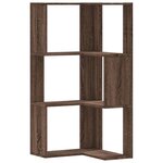 vidaXL Bibliothèque d'angle à 3 niveaux chêne marron bois d'ingénierie