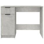 Bureau table poste de travail meuble d'ordinateur informatique étude 100 x 50 x 75 cm bois d'ingénierie gris 02_0023825