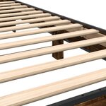 vidaXL Cadre de lit chêne fumé 75x190 cm bois d'ingénierie et métal