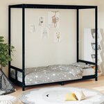 vidaXL Cadre de lit pour enfants noir 80x200 cm bois de pin massif