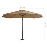vidaXL Parasol de jardin avec base portable taupe