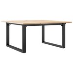 vidaXL Table basse cadre en O 90x90x45 cm bois de pin massif et fonte