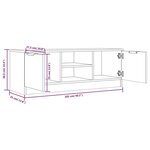 vidaXL Meuble TV Chêne fumé 102x35x36 5 cm Bois d'ingénierie