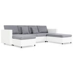 vidaXL Canapé-lit extensible à 4 places Similicuir Blanc