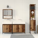 vidaXL Ensemble de meubles de salle de bain 4 pièces - Bois vieilli - Bois reconstitué