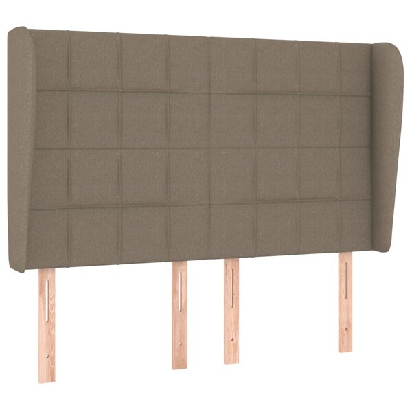 vidaXL Tête de lit avec oreilles Taupe 147x23x118/128 cm Tissu
