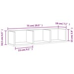vidaXL Armoires murales 2Pièces chêne marron 75x18x16 5cm bois ingénierie