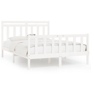 vidaXL Cadre de lit Blanc Bois de pin massif 160x200 cm