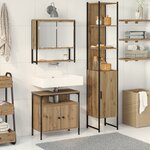 vidaXL Ensemble de meubles de salle de bain 3 pièces en chêne artisanal en bois d'ingénierie