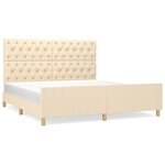 vidaXL Cadre de lit sans matelas crème 160x200 cm tissu