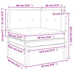 vidaXL Canapé d'angle de jardin avec coussins bois massif douglas