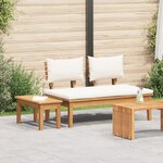 vidaXL Ensemble de bancs de jardin en bois massif - 2 pièces