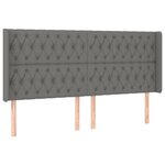 vidaXL Sommier à lattes de lit matelas LED Gris foncé 200x200 cm Tissu