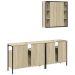 vidaXL Ensemble d'armoires de salle de bain 3 Pièces chêne sonoma
