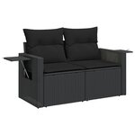 vidaXL Salon de jardin 10 Pièces avec coussins noir résine tressée