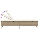 vidaXL Chaise longue avec coussin beige résine tressée
