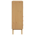 vidaXL Buffet haut OLDEN blanc marron 85x43x125 cm bois massif de pin