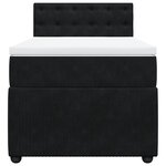 vidaXL Sommier à lattes de lit avec matelas Noir 100x200 cm Velours