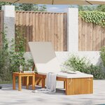vidaXL Chaise longue avec coussin 200x55x30 cm en bois d'acacia