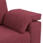 Ensemble de canapé 3 pièces avec coussins en tissu rouge vin