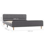 vidaXL Cadre de lit sans matelas gris clair tissu 160x200 cm