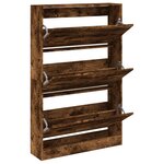 vidaXL Armoire à chaussures chêne fumé 80x21x125 5 cm bois ingénierie