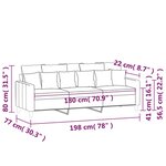 vidaXL Canapé à 3 places Crème 180 cm Velours