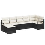 Ensemble de Canapés de Jardin vidaXL 7 Pièces avec Coussins Noir en Poly Rattan