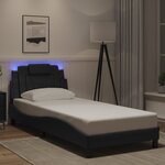 vidaXL Cadre de lit avec LED sans matelas noir 90x190 cm
