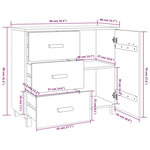 vidaXL Buffet HAMAR Gris foncé 90x40x80 cm Bois massif de pin