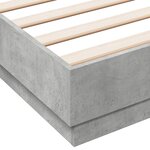 vidaXL Cadre de lit avec LED sans matelas gris béton 160x200 cm