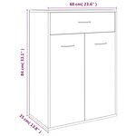 vidaXL Armoire à chaussures Chêne fumé 60x35x84 cm Bois d'ingénierie