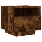 vidaXL Table de chevet avec lumières LED chêne fumé 40x39x37 cm