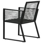 vidaXL Ensemble à manger d'extérieur 3 Pièces Rotin PVC Noir