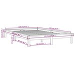 vidaXL Cadre de lit Gris 120x190 cm Bois pin massif Petit Double