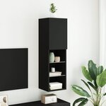 vidaXL Meuble TV avec lumières LED noir 30 5x30x102 cm